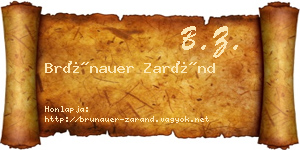Brünauer Zaránd névjegykártya